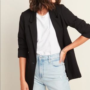 Old Navy Ponte Knit Boyfriend Blazer - Black - S